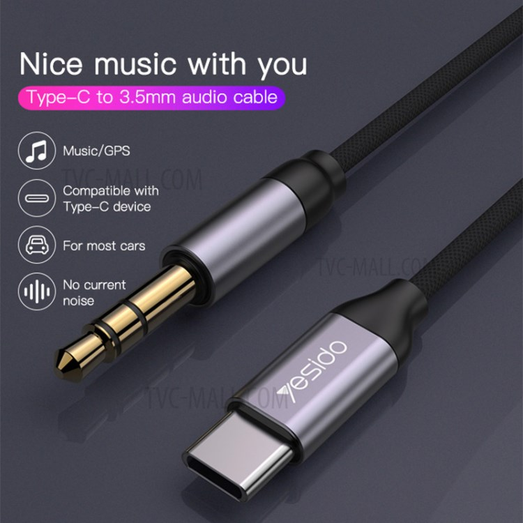 Audio Aux Cable Type C to 3.5mm Headphone Stereo Car Cord