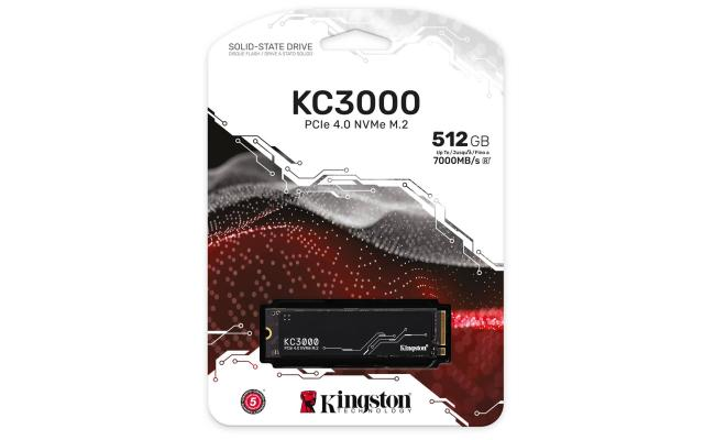 Kingston KC3000 512GB PCIe 4.0 NVMe M.2 SSD up to 7,000MB/s
