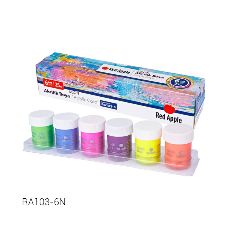 Red apple acrylic paint 25 ml * 6 colors neon color