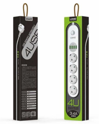 LDNIO 4U 4 Power Socket Extension