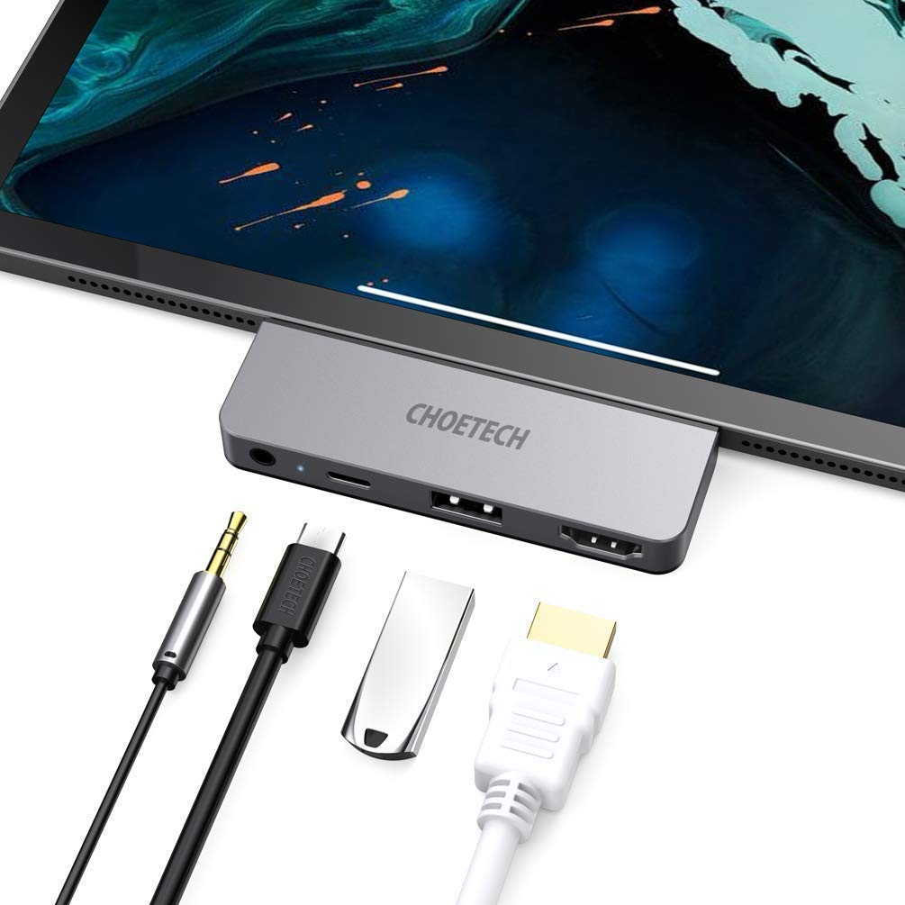 Choetech USB Type C 4in1 Hub 4K 60HZ HDMI PD 60W Audio For iPad Pro