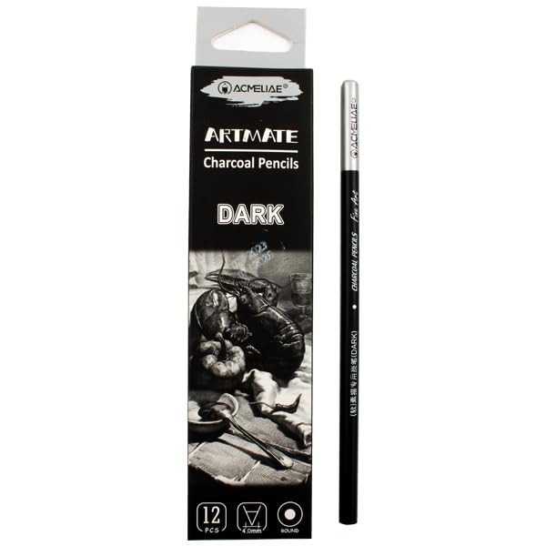 أقلام فحم للرسم من نوع "ARTMATE Charcoal Pencils DARK" من "ACMELIAE".