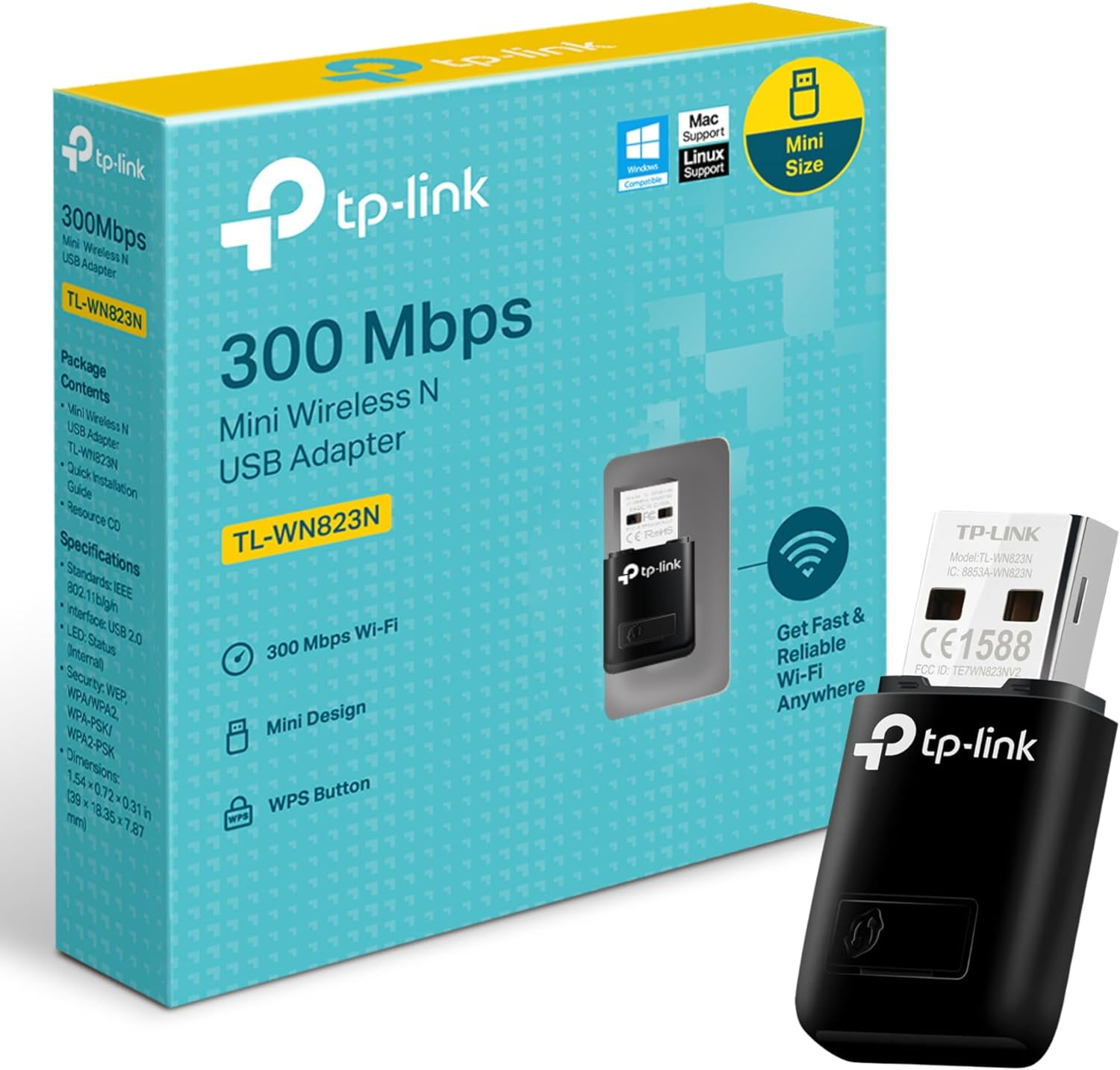 TP-Link N300 Mini USB Wireless WiFi network Adapter