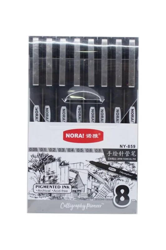 Nora technical drawing pen 8 pcs