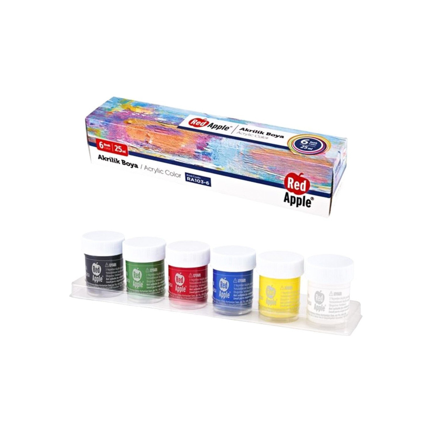 Red apple acrylic paint 25 ml * 6 colors