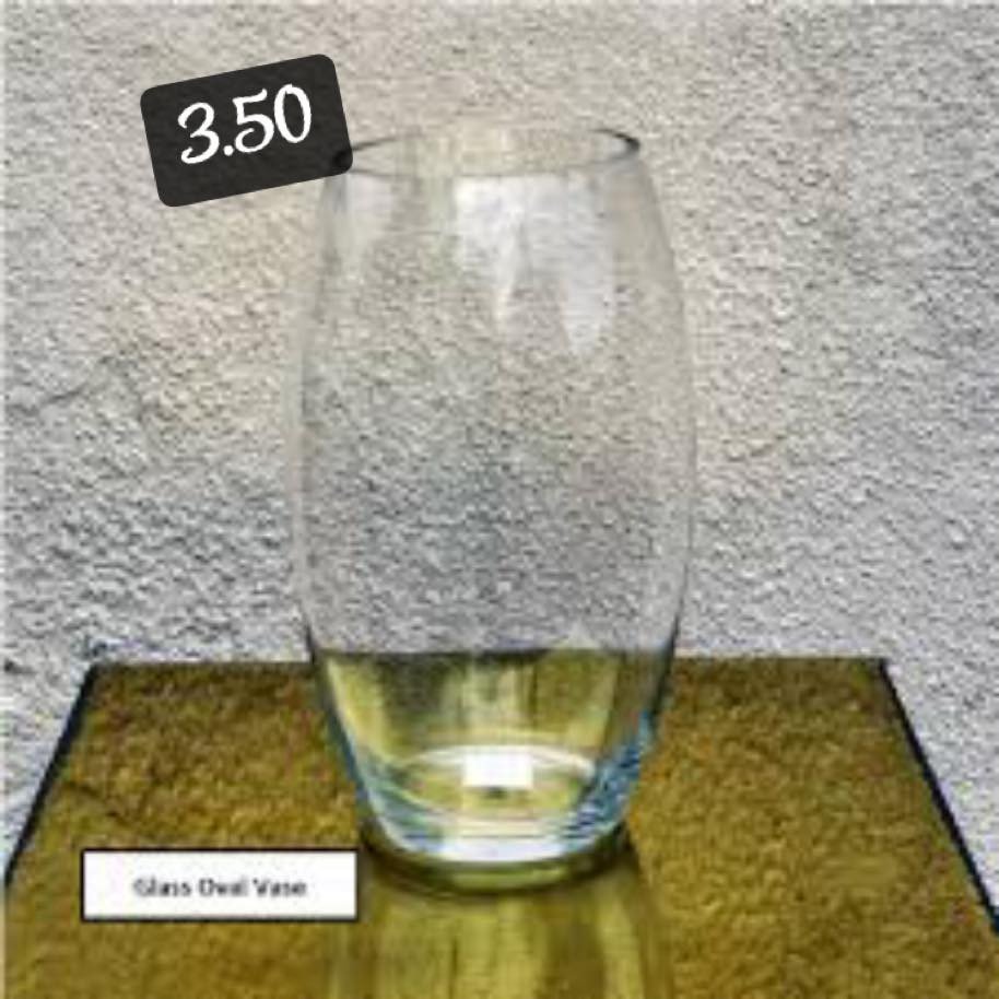 مزهرية زجاجية بيضاوية oval glass vase