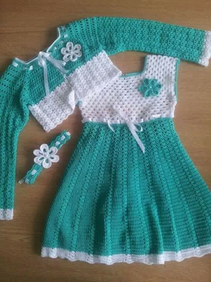 فستان كروشيه تركوازي | Turquoise Crochet Dress
