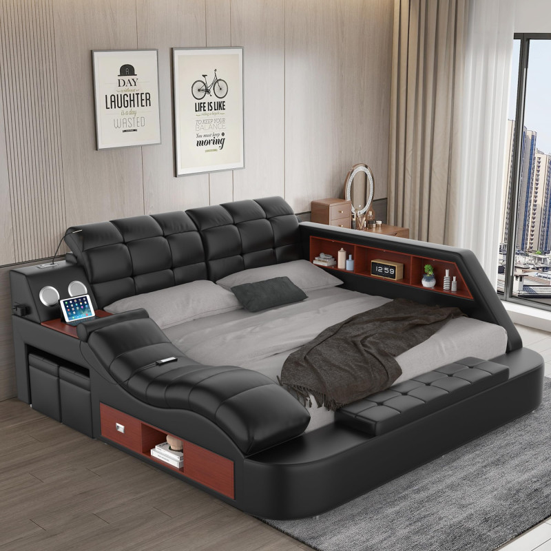 Luxury Upholstered Bed Frame with Storage