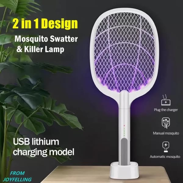 مضرب ناموس كهربائي مع قاعدة شحن | Electric Mosquito Swatter with Charging Base