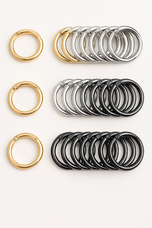 حلقات معدنية بدعسة (Spring Rings) بألوان متعددة