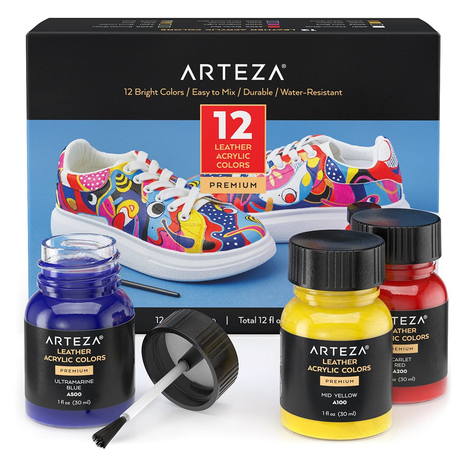 Arteza leather acrylic paint 30 ml * 12 colors set