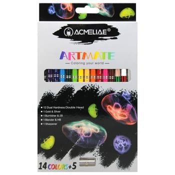 مجموعة أقلام تلوين ACMELIAE ArtMate مزدوجة الرأس مع مبراة