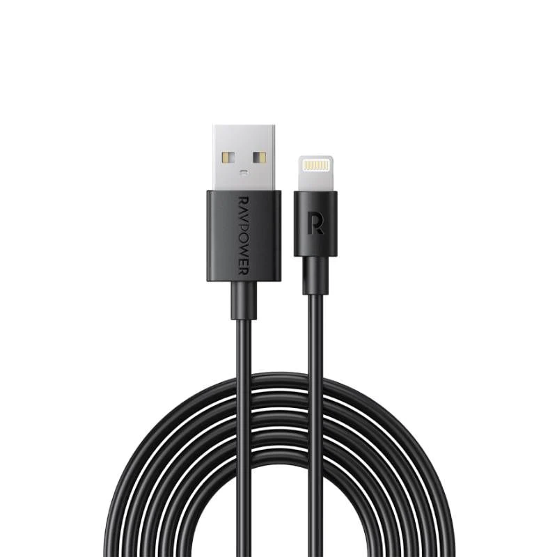 RAVPOWER USB A - Lightning Cable 2m TPE - Black